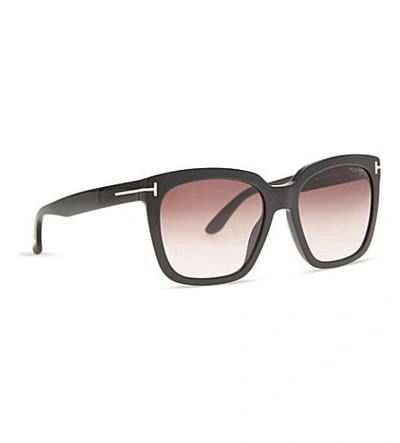 Tom Ford Unisex Black Shiny Amara Square-frame Sunglasses In Black Shiny