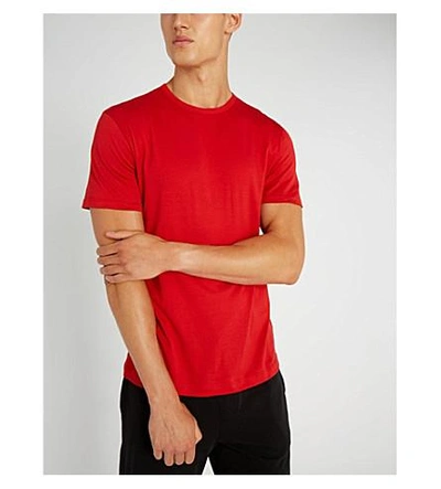Shop Sunspel Classic Cotton-jersey T-shirt In Ruby Red
