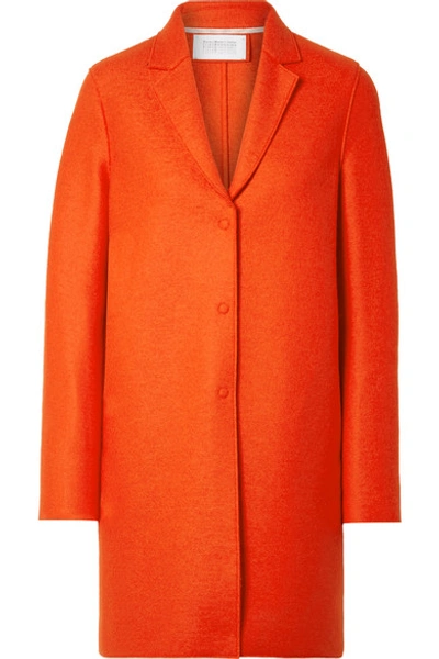 Shop Harris Wharf London Oversized Wool-felt Coat In Papaya