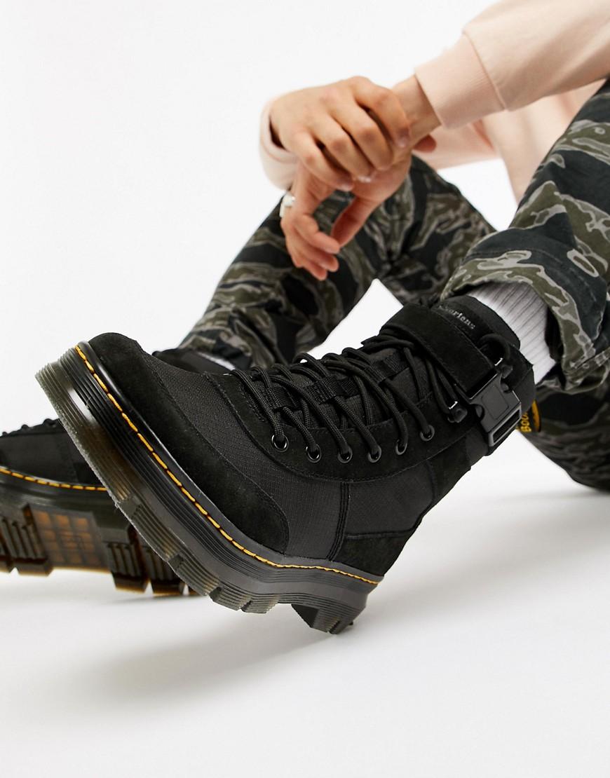 dr martens combs tech tie boots in black