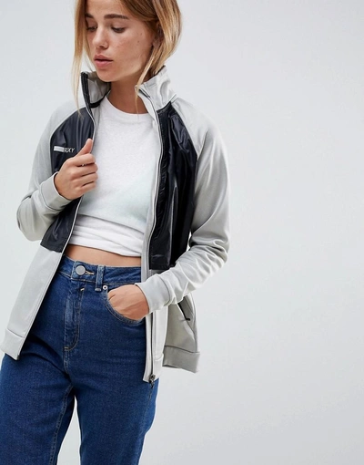 Shop Roxy Zip Up Jacket With Waterproof Panels - Gray