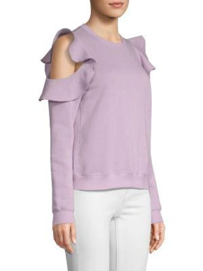 Shop Rebecca Minkoff Gracie Cold-shoulder Sweatshirt In Lavender
