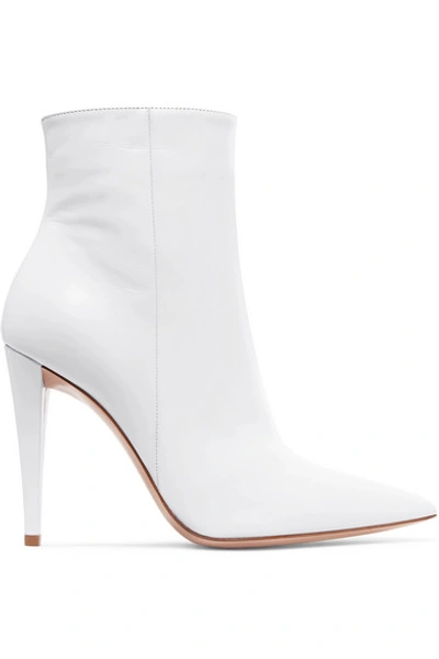 Shop Gianvito Rossi 100 Leather Ankle Boots In White