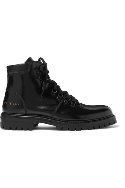 Shop Common Projects Hiking Leather Ankle Boots In Black