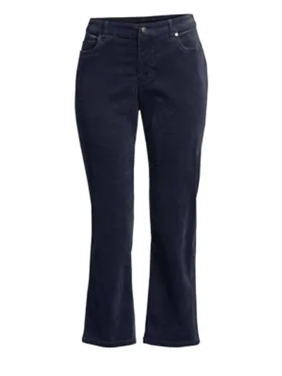 Shop Eileen Fisher Corduroy Crop Flare Jeans In Midnight