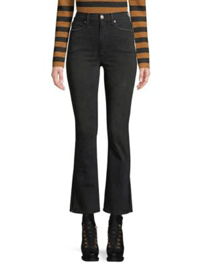Shop Alice And Olivia Fabulous High-rise Baby Bootleg Jeans In Nightowl