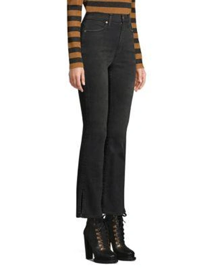 Shop Alice And Olivia Fabulous High-rise Baby Bootleg Jeans In Nightowl