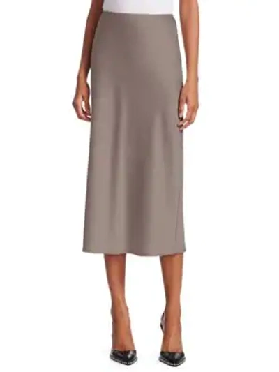 Shop Alexander Wang T Wash & Go Woven Midi Skirt In Smoke