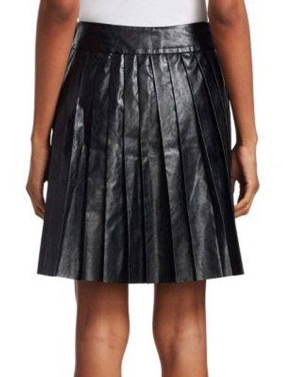 Shop We11 Done Faux-leather Pleated Mini Skirt In Black