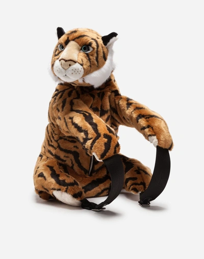 Shop Dolce & Gabbana Backpack In Tiger Faux Fur In Multicolor