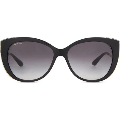 Shop Bvlgari Bv8178 Cat Eye-frame Sunglasses In Black