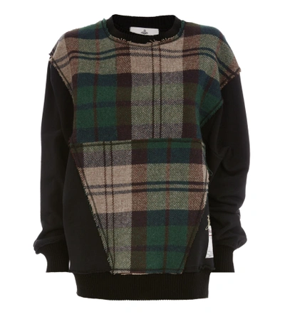 Shop Vivienne Westwood Harris Tweed Patchwork Sweater Black