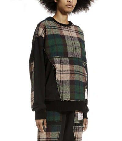Shop Vivienne Westwood Harris Tweed Patchwork Sweater Black