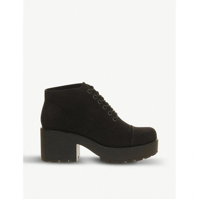 Vagabond Dioon Canvas Lace-up Boots In Black Canvas | ModeSens