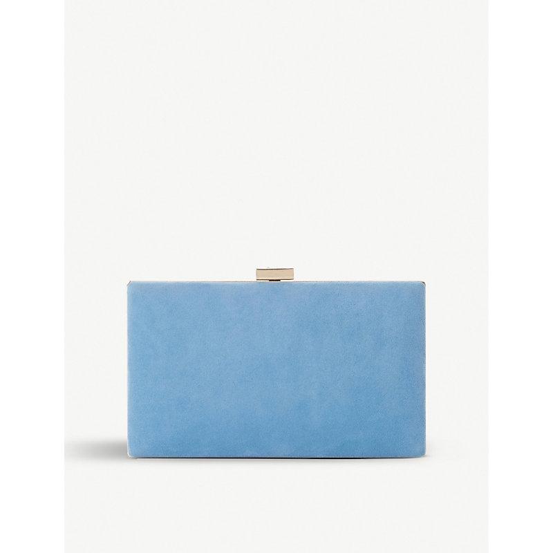 blue suede evening bag