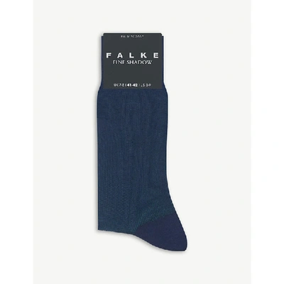Shop Falke Fine Shadow Cotton-blend Socks In Sky Green