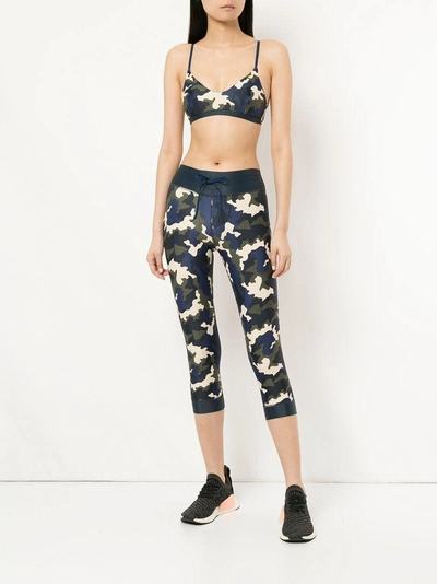 Shop The Upside Camouflage Print Cropped Leggings In Multicolour
