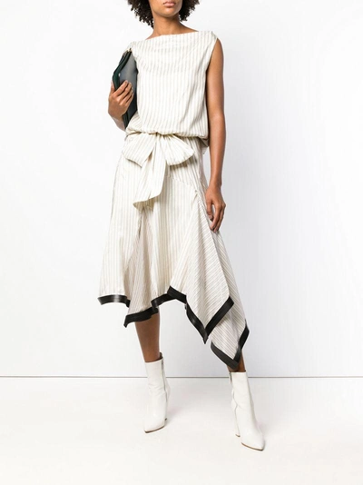 Shop Jw Anderson Draped Dress In White