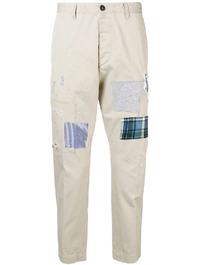 Shop Dsquared2 Patch Trousers - Neutrals