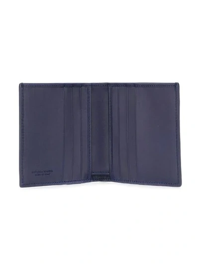 Shop Bottega Veneta Intrecciato Weave Card Wallet In Blue