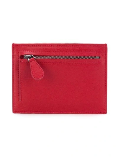 Shop Bottega Veneta Woven Cardholder In Red