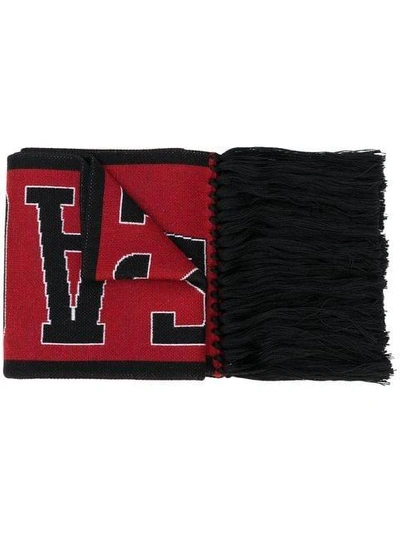 Shop Versace Logo Scarf - Red