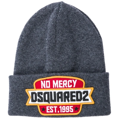 Shop Dsquared2 Men's Wool Beanie Hat  Icon In Grey