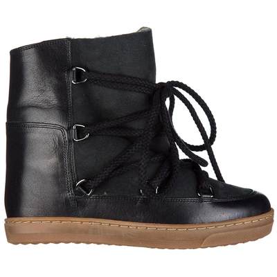 Shop Isabel Marant Women's Leather Ankle Boots Booties Nowles In Black