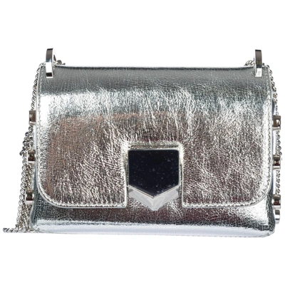 Shop Jimmy Choo Women's Leather Shoulder Bag Lockett Mini In Silver