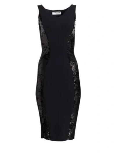 Shop Chiara Boni La Petite Robe Teresina Sparkle Sheath Dress In Black