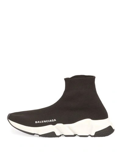 Shop Balenciaga Speed Stretch-knit High-top Trainer In Noir