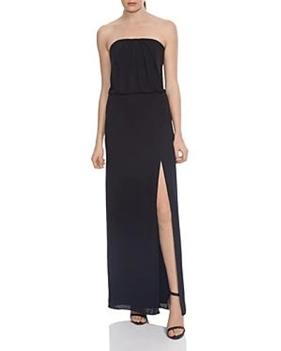 Shop Halston Heritage Strapless Draped-back Gown - 100% Exclusive In Black