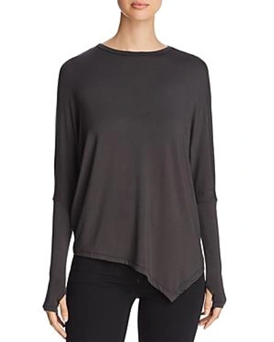 Shop Elan Angled-hem Top In Charcoal