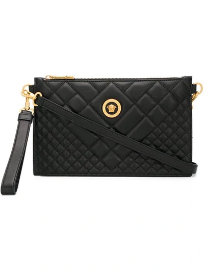 Shop Versace Medusa Clutch In Black