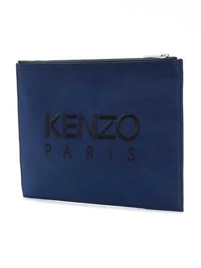 Shop Kenzo Tiger Motif Clutch - Blue