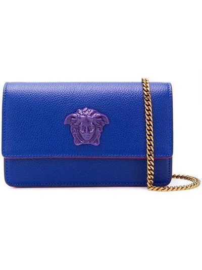 Shop Versace Medusa Cross Body Bag - Blue