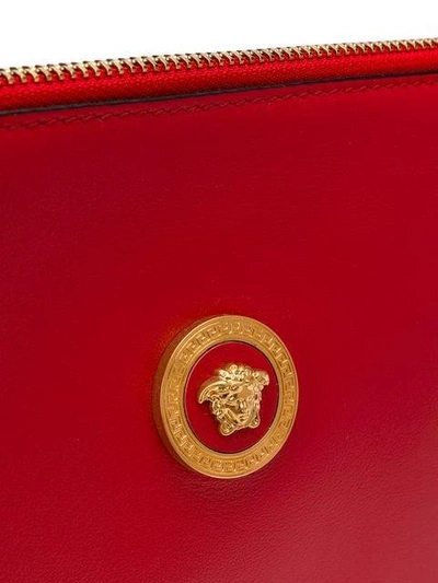 Shop Versace Medusa Head Clutch Bag In Red