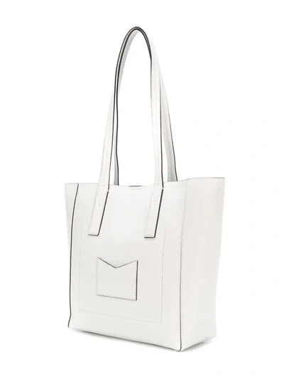 Shop Michael Michael Kors Logo Tote Bag In 085 Optic White