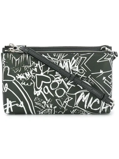 Shop Michael Michael Kors Graffiti Cross Body Bag - Black