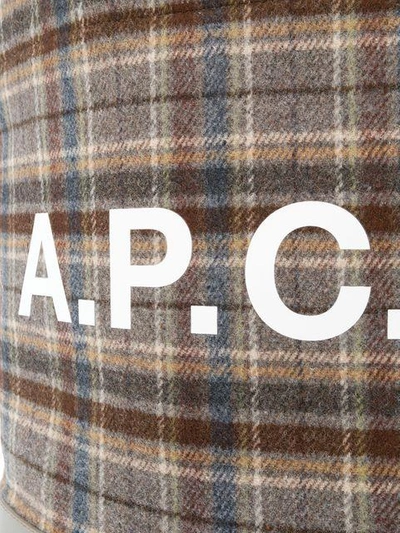 Shop A.p.c. Checked Logo Tote - Nude & Neutrals