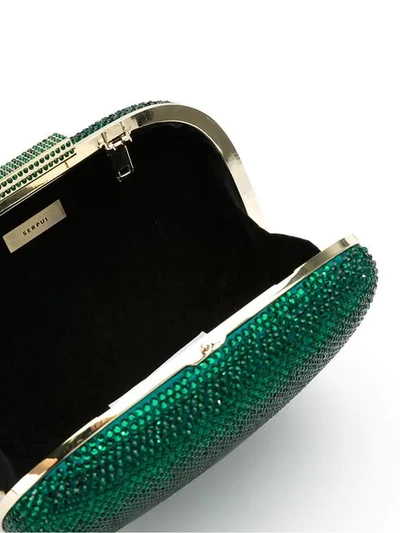 Shop Serpui Embellished Clutch In Green