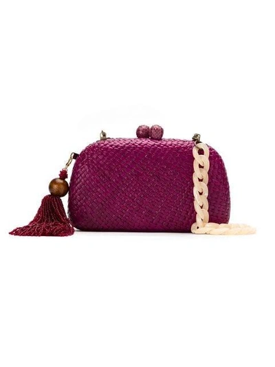 Shop Serpui Straw Clutch - Pink