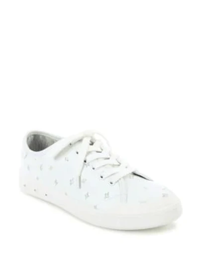 Shop Rag & Bone Embroidered Leather Sneakers In White