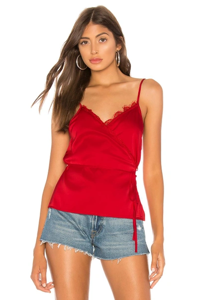 Shop About Us Scarlett Wrap Top In Red