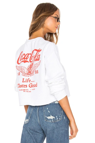 Shop Junk Food Coca Cola Life Tastes Good Sweatshirt In White