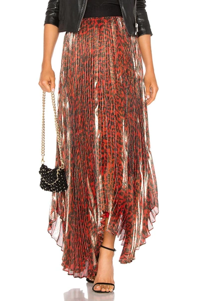 Shop Alice And Olivia Katz Skirt In Red & Black