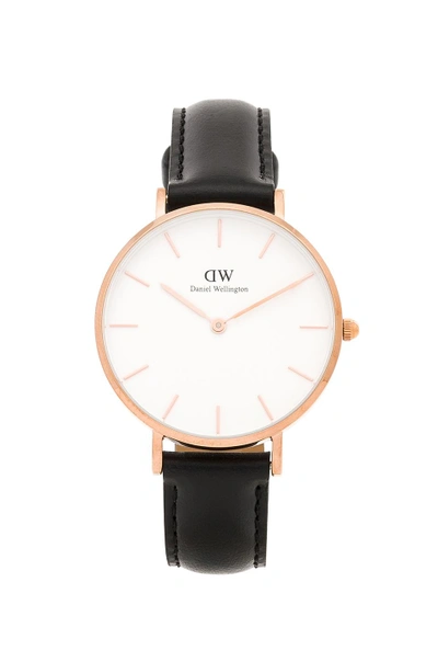 Shop Daniel Wellington Classic Petite Sheffield 32mm Watch In Black. In Rose Gold