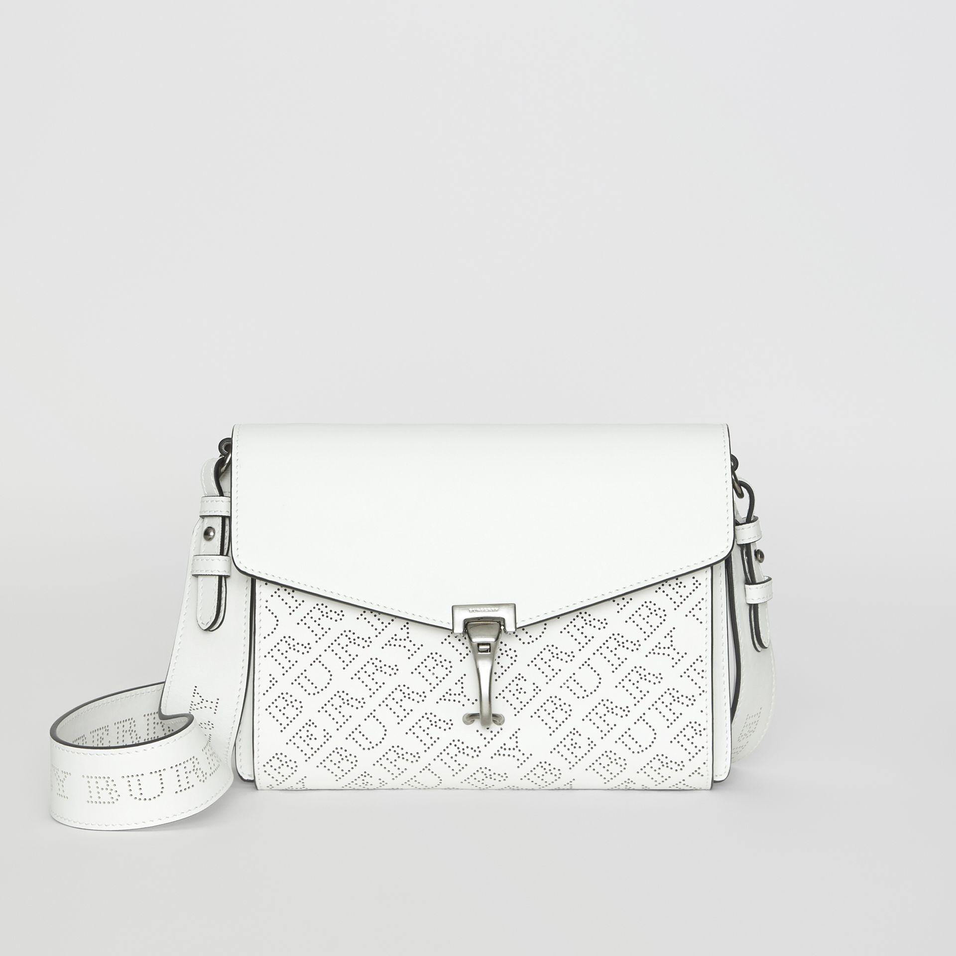 burberry small perforated logo leather crossbody bag