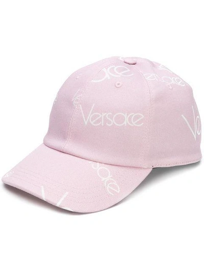 Shop Versace Logo Cap - Pink