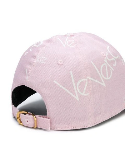 Shop Versace Logo Cap - Pink